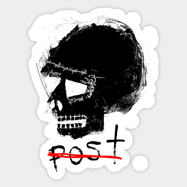 Post Skull Doodle Black Sticker by Mijumi Doodles